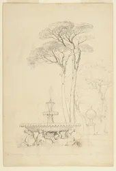 Vy över Hippocampusfontänen -Fontana de