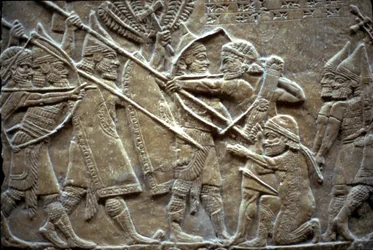 Ashurbanipal vid slaget vid Til-Tuba, 650-620 f.Kr