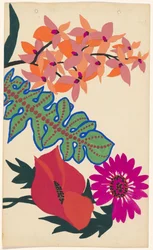 Blad och blommor broderidesign