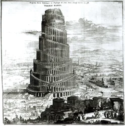 Babels torn, 1679 (gravyr) (bw foto)