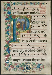 Leaf from a Gradual: Initial P med Födelsekyrkan
