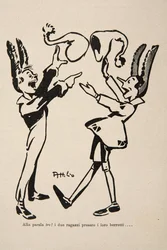 Pinocchio och Candlewick, illustration från "Pinocchio"