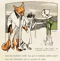 Pinocchio möter katt och räv