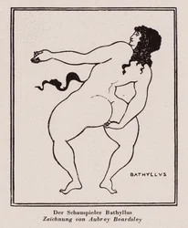 Bathyllus, romersk dansare och artist av pantomimus (penna och bläck)