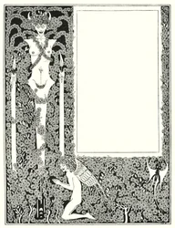 Design för titelsidan för "Salome" (gravyr)