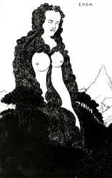 Erda, illustration till "Das Rheingold" 1896