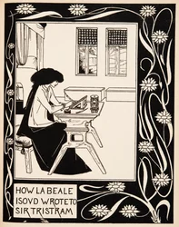 Hur La Beale Isoud skrev till Sir Tristram, Illustration från "Le Morte d