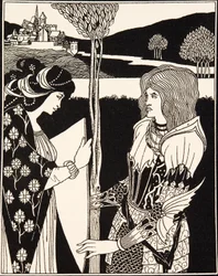 Hur Morgan Le Fay gav en sköld till Sir Tristram (detalj)