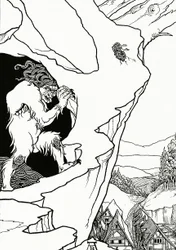 Landslip, frontispice till "Pastor Sang" av Björnon, 1899