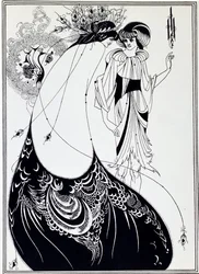 Påfågelskjolen. Illustration till „Salome“ av Oscar Wilde - Teckning