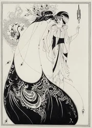 Påfågelskjolen, illustration till den engelska utgåvan av Salome av Oscar Wilde (1854-1900), 1893
