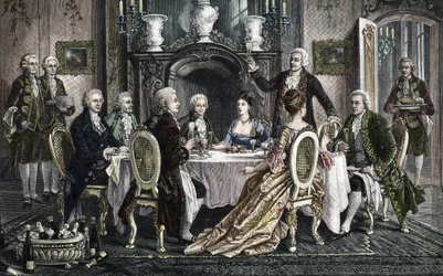Middag hemma hos Emanuel Schikaneders för Wolfgang Amadeus Mozart
