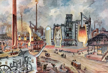 Stålindustri i Tyskland, ca 1880 (illustration)