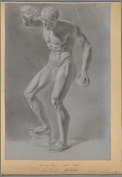 Figurstudie av en stående man, sedd framifrån