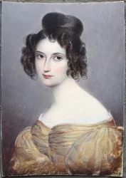 Miniatyr, August Grahl, okänd Lady 1, Elfenben