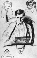Franz Marc, porträtt / teckning Macke