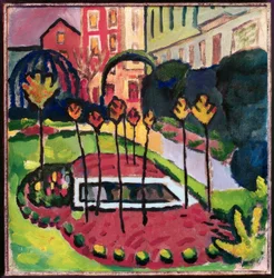 Trädgård med pool
