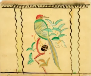Grön fågel (vasdesign)