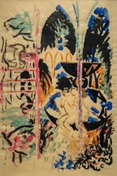 Flicka vid fontänen