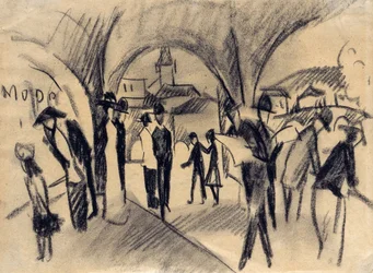 Scen under arkaderna i Thun, 1913