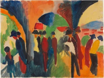 Under bersåerna i Thun (ett motiv för en rullator). 1913