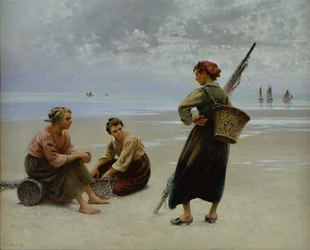 Mussel Gatherers, Bretagne (olja på duk)