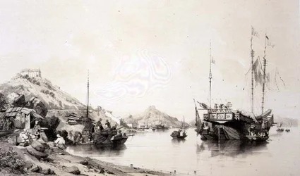 The Coast of Macao at High Tide, skylt 12 från 