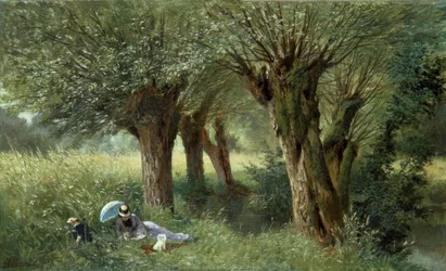 A. Allonge, På ängen / målning, 1880