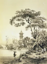 A Pagoda on Macao-Canton Canal, skylt 21 från 