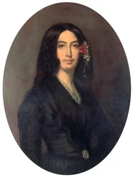 George Sand, fransk romanförfattare och tidig feminist, c1845