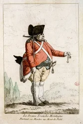 Den modiga Slice Mountain bär sin klocka på Piety Mountain. I "" Dräkter från revolutionens tid 1790-1793"". Färgglada vatten i Mr. Guillaumot Jr.