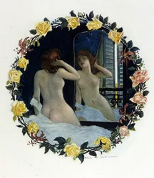 Illustration av Auguste François Gorguet (1862 - 1927) för ""Le Lys rouge"" av Anatole France (1844 - 1924). 1894.