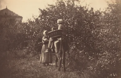 Två kvinnor med åsna, sent 1870-tal.