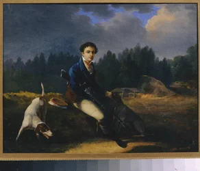 Porträtt av Nikita Vsevolzhsky (1799-1862), grundare av Green Lamp Society. (Ryskt litteratursällskap). Målning av Auguste Joseph Desrnod (1788-1840), olja på duk
