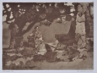 Kvinnan vid brunnen (teckning)