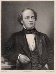 Porträtt av kompositören Jacques Fromental Halévy 1799-1862.