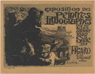 Affisch för den andra utställningen av Peintres Lithographes 2:a exposition des peintres lithographes (titel på objekt)