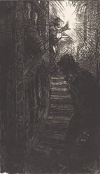 Skulpterad trappa rue Boutebrie, publicerad 1901.