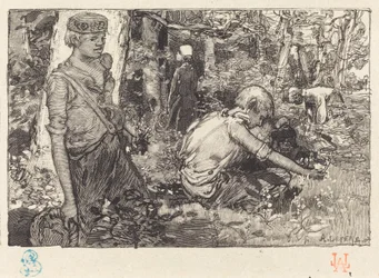 Samling av maj-lilja (La cueillette du muguet)