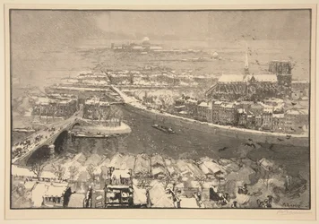 Paris under snön, från och med idag St. Gervais (Paris under snö, sett från toppen av St. Gervais)