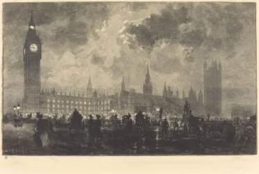 Parlamentet klockan 9 på kvällen - London