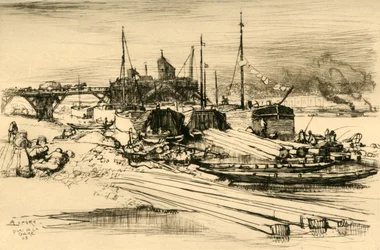 Stationskajen: Offentlig soptipp, 1908.