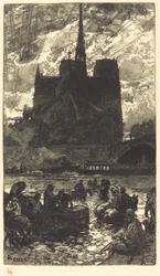 Bevattningsplats bakom Notre-Dame