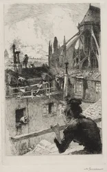 På hustaken nära Notre Dame