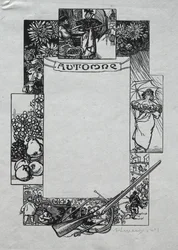 Paris-almanackan, 1897: Dekorativ gräns, höst, 1897.