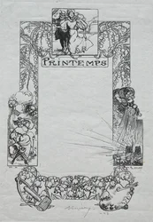 Paris-almanackan, 1897: Dekorativ gräns, våren, 1897.