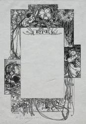 Paris-almanackan, 1897: Dekorativ gräns, sommaren, 1897.