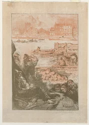 [Bönder vid en hamn, Paris].