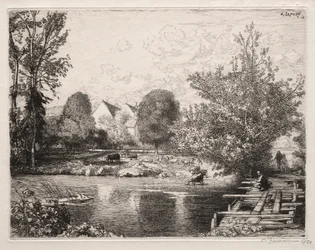Den gamla gångbron, 1915.
