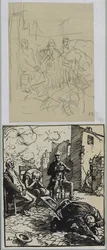 Tre sittande gisslan, 1914.